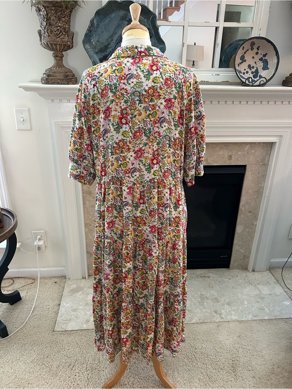 NATURAL LIFE Floral Midi Dress in Pink, Yellow & Green - Picture 6 of 10
